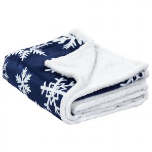 Beliani Couverture Anise 150 X 200 Cm Bleu Foncé