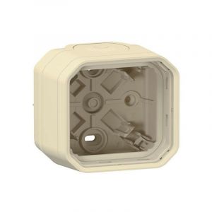 Legrand Bo&icirc;tier saillie 2 embouts &agrave; membrane 1 entr&eacute;e 1 poste Plexo sable (069863L)