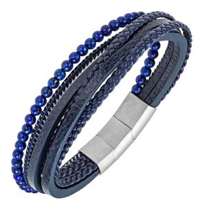 Bracelet Homme All Blacks Bijoux - 682365 Acier et Cuir