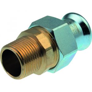 Raccord union électrozingué à sertir / visser - F Ø 35 mm - M 1'1/4 - Xpress Carbone - Aalberts