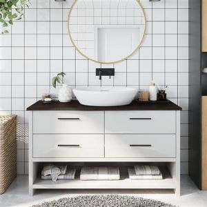 VidaXL Comptoir de salle de bain marron foncé 100x30x2 cm bois traité