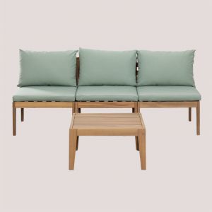 Salon de Jardin 3 Pi&egrave;ces avec Table Basse Filips SKLUM Vert Kaki