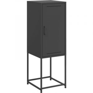 VidaXL Buffet haut noir 36x39x107 cm acier, buffet, placard, armoire latérale, armoire, armoire de rangement, armoire haute, meuble de salon