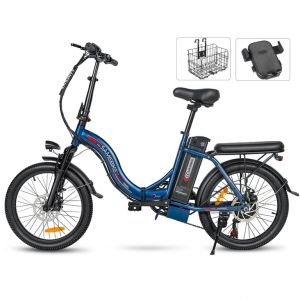 Samebike CY20 FT V&eacute;lo &Eacute;lectrique 350w Batterie 36v13ah 20" Bleu Fonc&eacute;