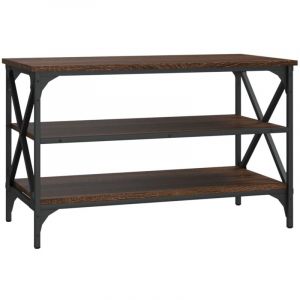 Décoshop26 Meuble tv console fonctionnel et stylé avec étagères 80 x 40 x 50 cm bois d'ingénierie et métal DEC031436
