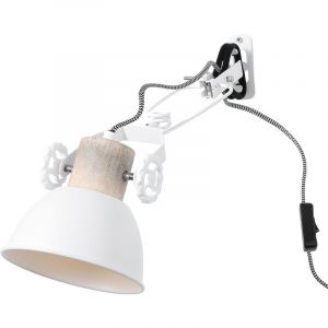 Steinhauer Applique en bois de chêne spot orientable salon salle à manger liseuse blanc 2752W