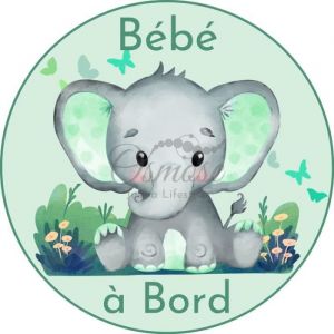 Image de Autocollant Bébé à Bord - Bébé Eléphant