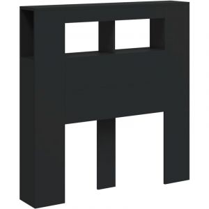 VidaXL Tête De Lit À Led Noir 100x18,5x103,5 Cm Bois D'ingénierie