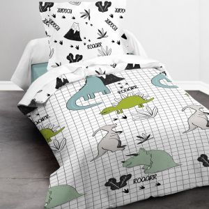 Today Parure de couette Happy Dinoroar - Coton - 140 x 200 cm