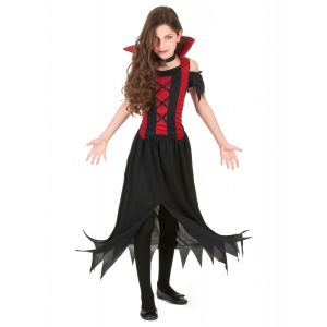 DEGUISE TOI Déguisement Vampire Rouge Fille Halloween Noir L 10 12 Ans