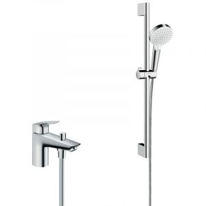 Hansgrohe Pack Logis Mitigeur bain/douche C2 monotrou avec cartouche &agrave; 2 vitesses + Set de douche Crometta Vario