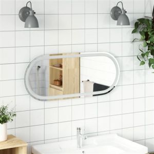 VidaXL Miroir de salle de bain à LED 90x40 cm ovale, miroir, miroir de salle de bain avec lumières, miroir de courtoisie avec lumières