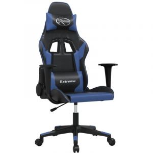 VidaXL Chaise gaming Noir et bleu SimilicuirChaise Gamer Siège Gaming Fauteuil Gamer