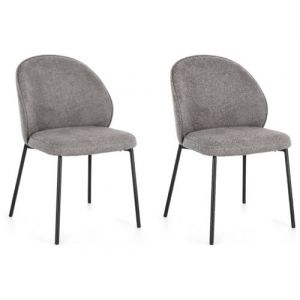 BIZZOTTO SALON Chaise Lot de 2 chaises Wendy Gris fonc&eacute;