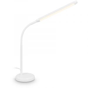 BRILONER - Lampe de table LED à intensité variable, orientable, blanc chaud, lampe de table, lampe de chevet, lampe de bureau, lampe de salon à poser, lampe table salon, 13x72,5 cm, blanc