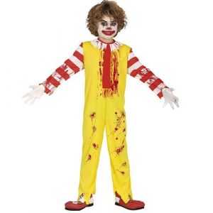 Déguisement clown ronald burger ensanglanté garçon - 7/9 ans - jaune - guirca 78143