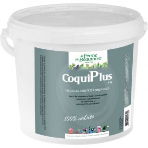 La Ferme De Beaumont CoquiPlus 6 kg Coquilles d'huîtres concassées 35% de calcium, minéraux volailles