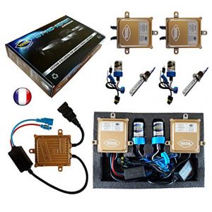 Kit HID Xénon Marque FRANCAISE Vega H1 6000K 55W Slim DSP AC ampoules à embase métallique