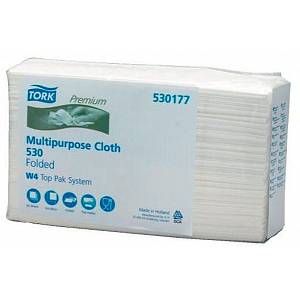 Tork 530177 Chiffon de nettoyage - Ultra R&eacute;sistant Pli&eacute; W4, 1 paquet de 60 chiffons