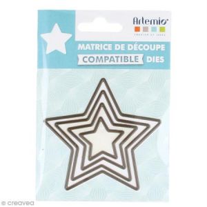 Image de Artémio Set de dies imbriqués petit format - Etoiles - 7,8 cm- 4 pcs