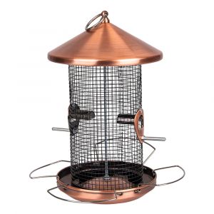 No Name Mangeoire à arachides, ø 17 x h 31 cm, cuivre et noir pour oiseaux Animallparadise Multicolor
