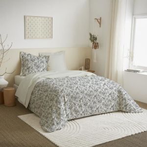 Coton Pur - Parure de draps 4 pi&egrave;ces pour lit 140 x 190 cm B&eacute;reng&egrave;re nuage