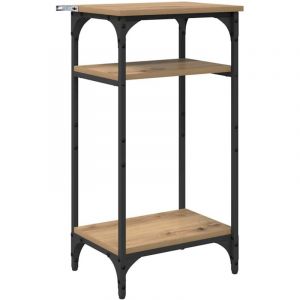 VidaXL Table d'appoint avec &eacute;tag&egrave;re Ch&ecirc;ne artisanal 40 x 30 x 75 cm