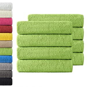 NatureMark Lot de 8 Serviettes de Toilette en Tissu éponge, 100% Coton, 50 x 100 cm, Vert
