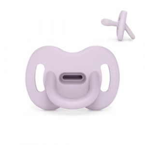 Suavinex Sucette Tout Silicone pour Nouveau-nés, pour Bébé 0/6 Mois et Naissance, avec Tétine Symétrique SX Pro, Réversible, Super Douce et Souple, Idéal pour Dormir, Lavender