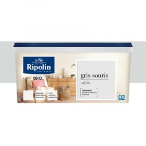 Ripolin Peinture acrylique Esprit Déco Satin Gris souris 3 l