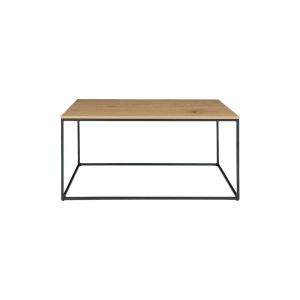 Chic-table basse d&eacute;cor ch&ecirc;ne et m&eacute;tal 90x60 cm