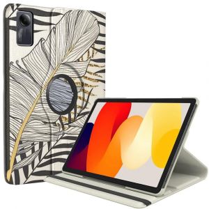 Coque Pour Xiaomi Redmi Pad Se 11 Pouces, Protection Anti-Rayures Etui Rotatif 360° - Motif Feuille Élégant