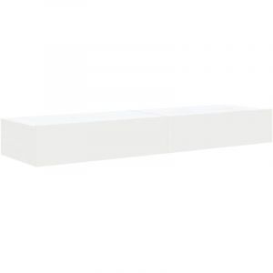 Helloshop26 - Meubles tv multim&eacute;dia &eacute;tag&egrave;re t&eacute;l&eacute;vision buffet t&eacute;l&eacute;viseur salle &agrave; manger salon chambre avec &eacute;clairage led 2 pi&egrave;ces 60 x 35 x 15,5 cm