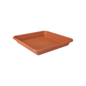 Elho Soucoupe Carrée couleur terre cuite - 20x20x3 cm