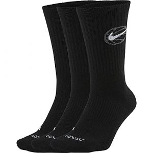 Nike Lot de 3 paires de chaussettes Everyday Crew Noir - Taille 46-49