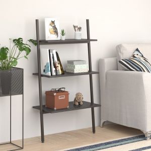 VidaXL Étagère inclinée à 3 niveaux Noir 64x34x116 cm