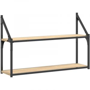 VidaXL Étagère Murale 2 Niveaux Chêne Sonoma 80x21x51 Cm