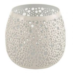 Photophore Design en Métal "Perforé" 12cm Blanc Prix