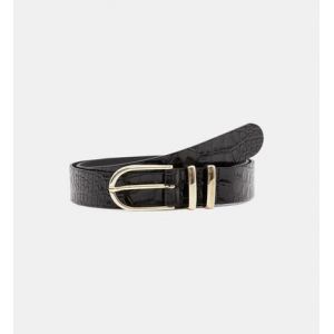 Galeries Lafayette Ceinture fine Hesty cuir ou poils ras Noir - Couleur Noir - Taille L