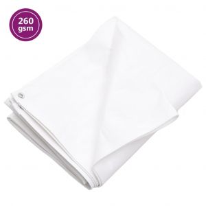 VidaXL B&acirc;che 260 g/m&sup2; 6x10 m Blanc PEHD