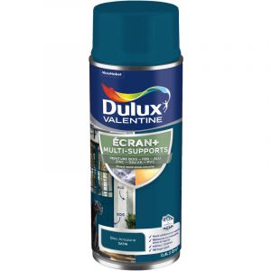 Dulux Valentine Ecran+ multi-supports exterieure - Peinture en Phase Aqueuse Éxtérieur - Satin Bleu Amazone aérosol 400 ml Bleu Amazone