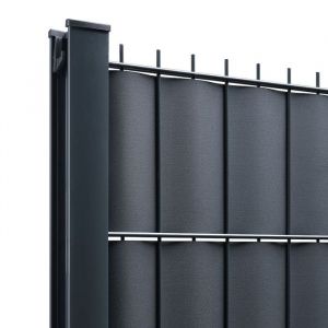 Kit Lamelles PVC Bande Brise vue pour panneau double fils - L 2m50 - H 1m83 - Gris anthracite