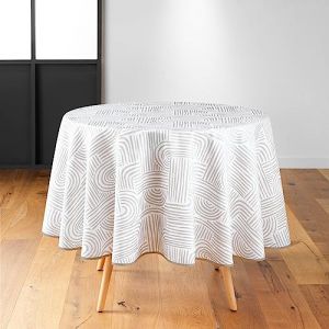 Nappe Ronde Imprimé Pandore 180cm Blanc