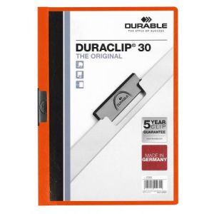 DURACLIP Durable Chemise de présentation à clip 30 feuilles Orange