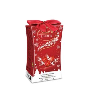 Lindt Mini Boîte Cadeau LINDOR Lait - Assortiment de Chocolats au Lait - Cœur Fondant - Idéal pour Noël, 75g
