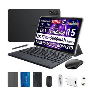 Blackview Tablet Mega 2 12" 128GB 4G 9000mAh Android 15 Gris avec accessoires