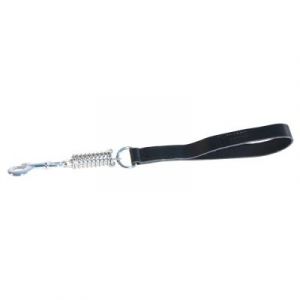 Martin Sellier LAISSE CUIR AMORTISSEUR POUR CHIEN BORD ARRONDI Noir