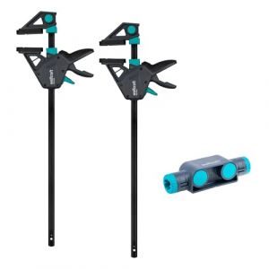 Wolfcraft 8663060 - Kit de Serre-Joints à une main PRO MAX + Connecteur - Force de serrage 250kg