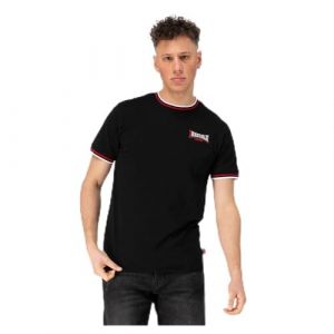Lonsdale Quin T-Shirt, Noir/Rouge/Blanc, L Homme-Adulte