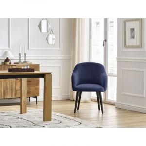 Bobochic Lot de chaises SOPHIE tissu texturé et pieds scandinaves noirs